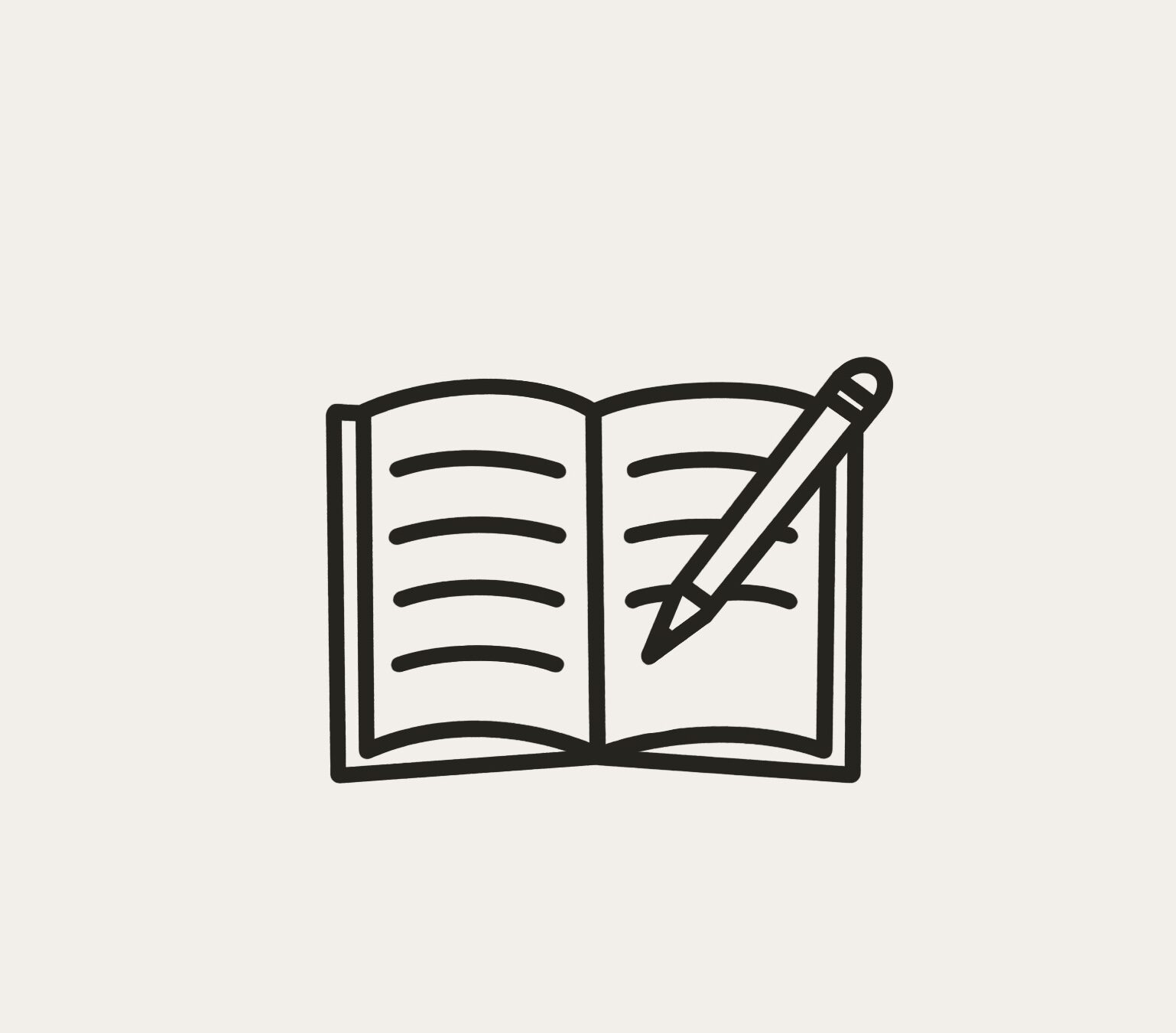 icone artistique d'un livre ouvert et d'un crayon